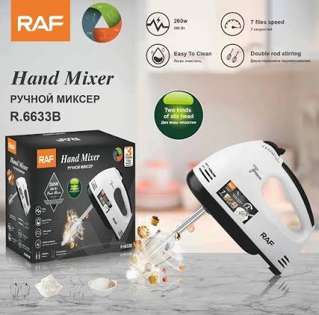 RAF R.633 Multi-Functional 7 Speeds Egg Beater Cake Blender Electric Food Mixers Dough Mixer